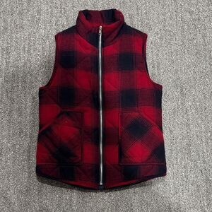 Women’s Red and Navy Plaid Vest Sz S